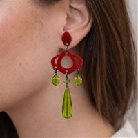 Orecchini Rosso Prezioso Donna in Resina ER-0679